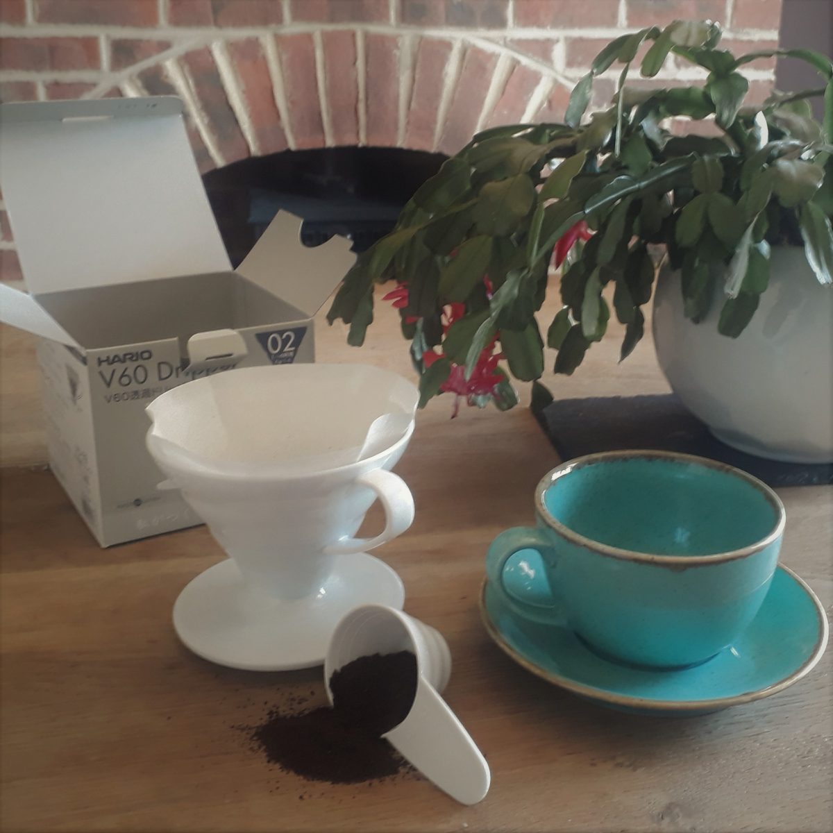 V60 coffee drip brewer and coffee V60 coffee drip brewer and coffee